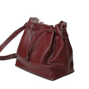 Sac cabas en cuir grainé Sac en cuir grainé bordeaux