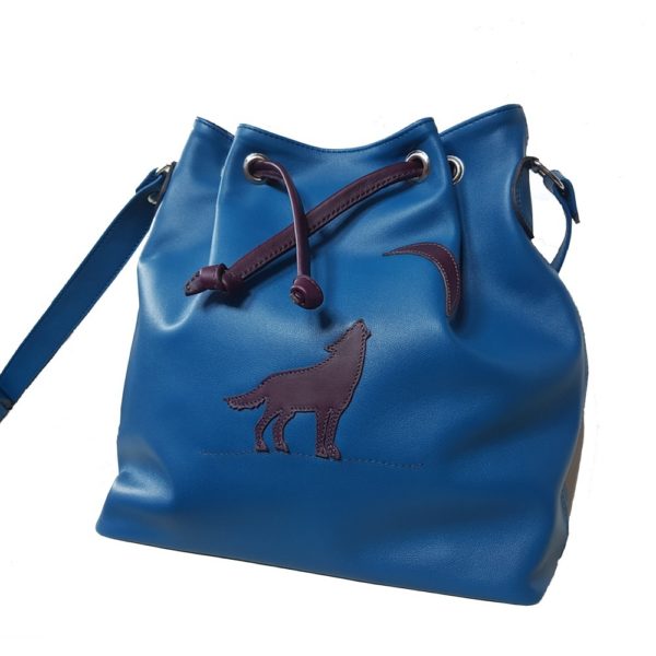 Sac cabas en cuir bleu