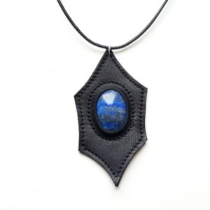 Collier cuir et Lapis lazuli